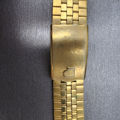 VTG Pulsar Watch Bracelet 19mm Gold Tone Steel Tri Folding Clasp 092MC3