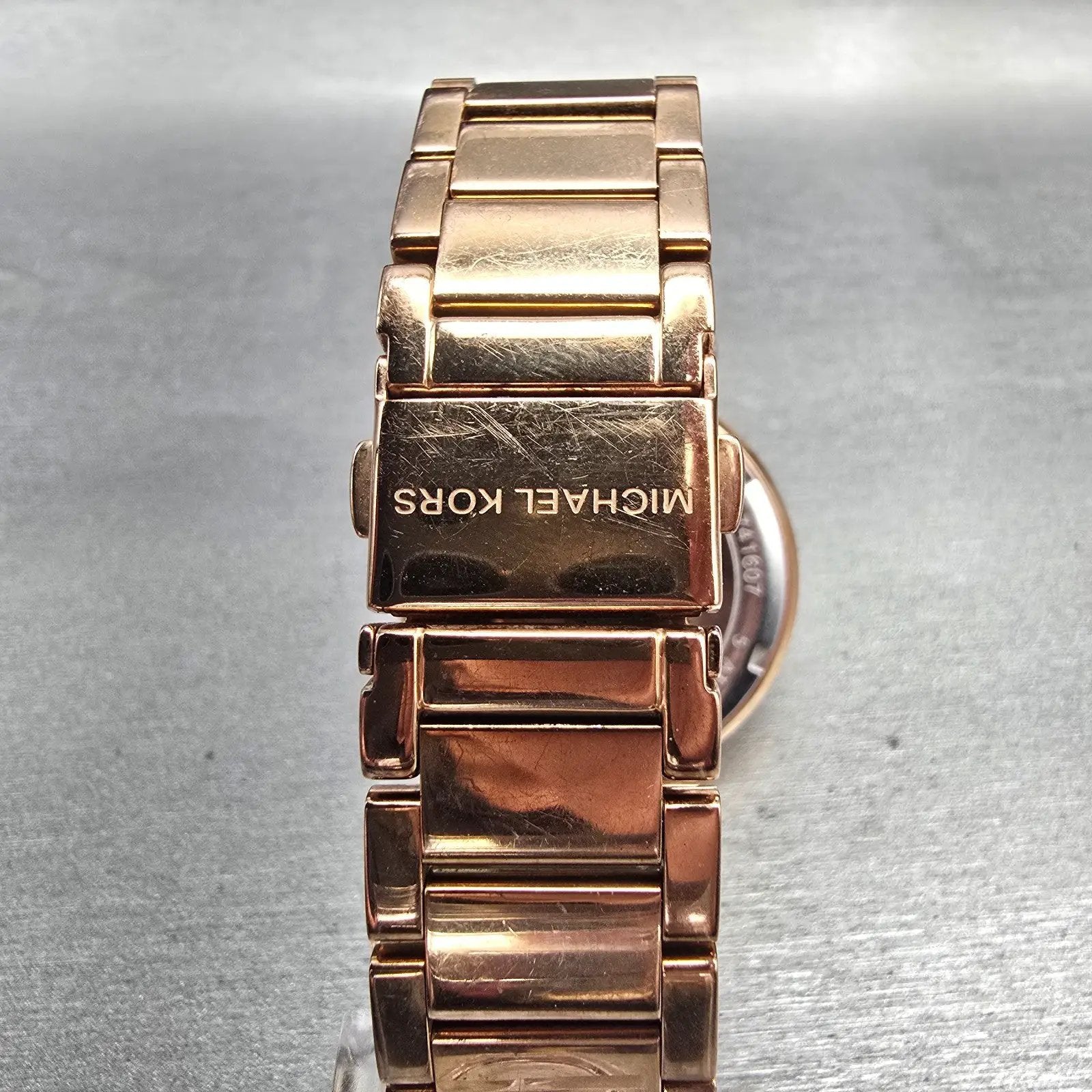 Michael Kors Parker Watch Women 39mm Rose Gold Gemmed MK-5865 New Battery LPF7