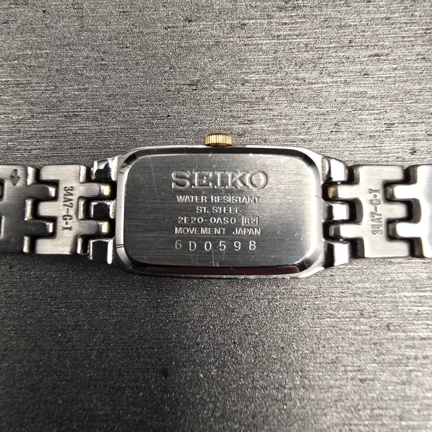 Seiko Tank Watch Women 13mm MOP Dial Silver Tone Rectangle 2E20-0AS0 New Batt10