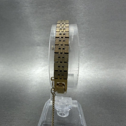 Seiko Watch Women 16mm Gold Dial Gold Tone Hexagon Manual 1100-5329 Runs7