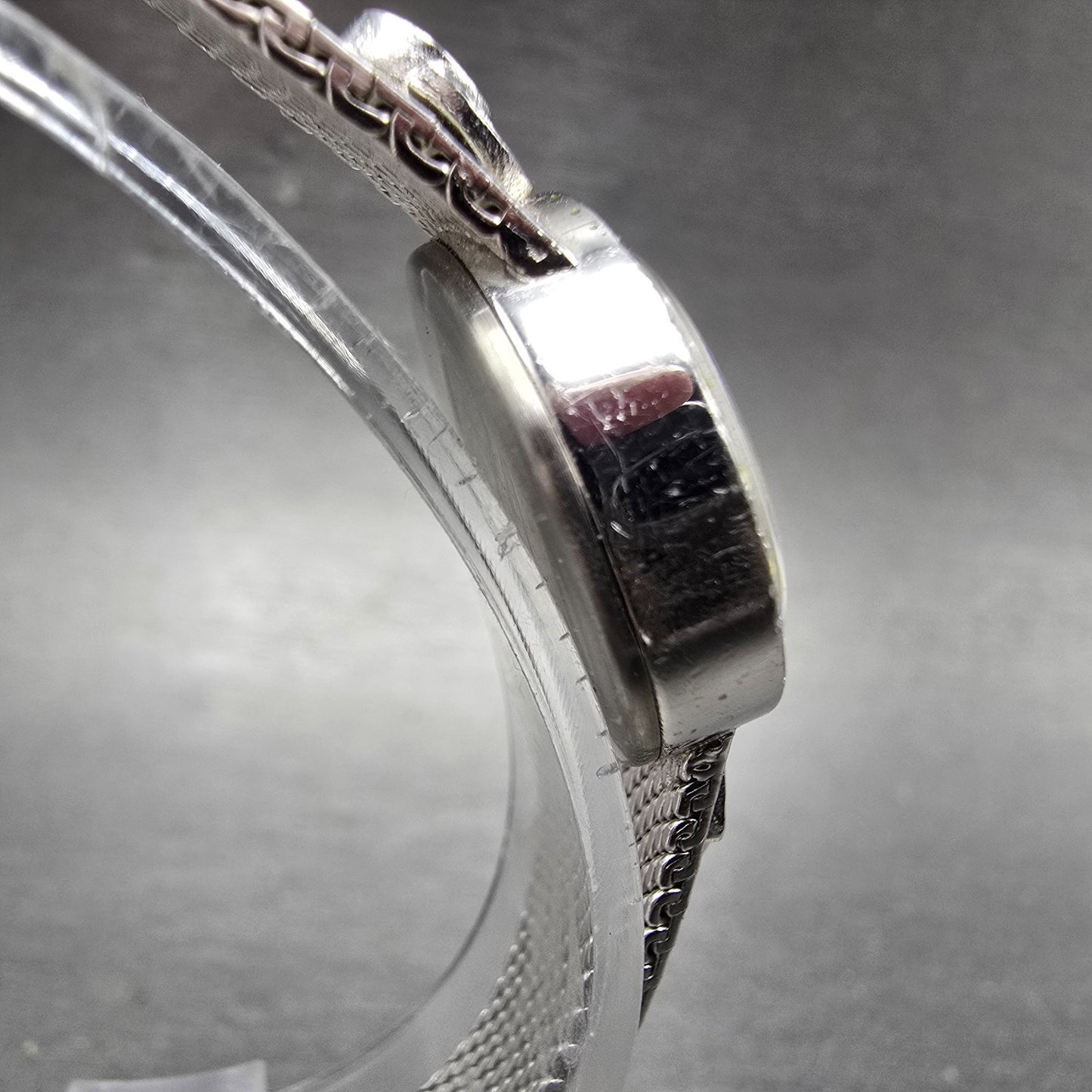 Bucherer Watch Women 20mm Black Dial Silver Tone Manual Wind Runs Gem Set Bezel3