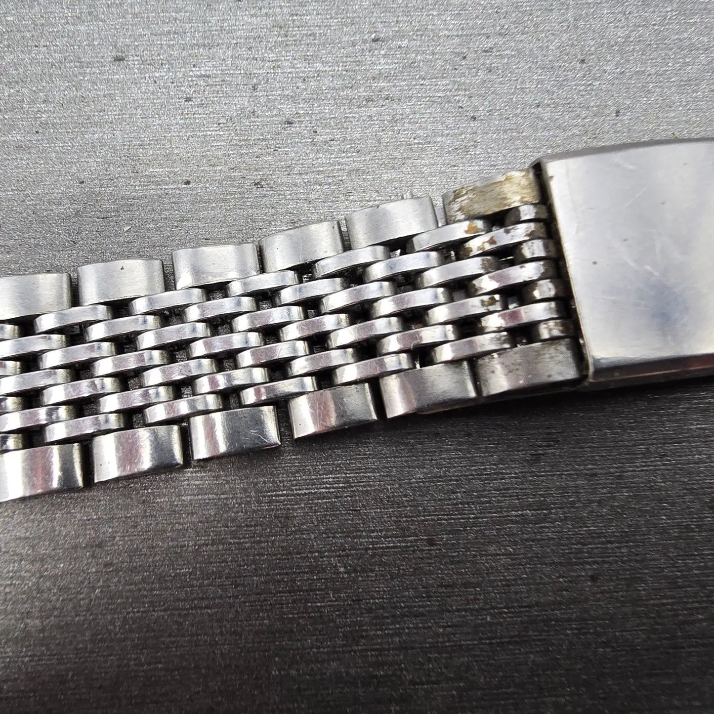 Seiko Beads Of Rice Bracelet 19mm Stainless Steel Silver Tone Tri Folding ClaspK6