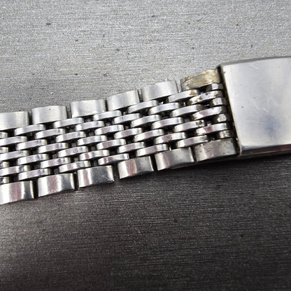 Seiko Beads Of Rice Bracelet 19mm Stainless Steel Silver Tone Tri Folding ClaspK6