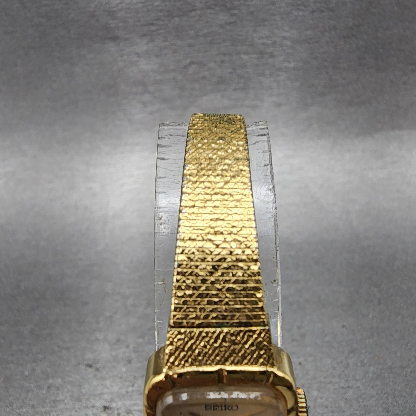 Seiko Tank Watch Women 16mm Champagne Dial Gold Tone Manual 115179 Runs4