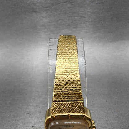 Seiko Tank Watch Women 16mm Champagne Dial Gold Tone Manual 115179 Runs4