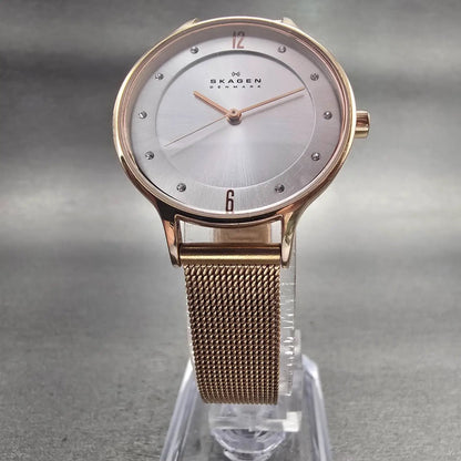 Skagen Anita Watch Women 30mm Silver Dial Rose Gold Round SKW2151 New Battery5