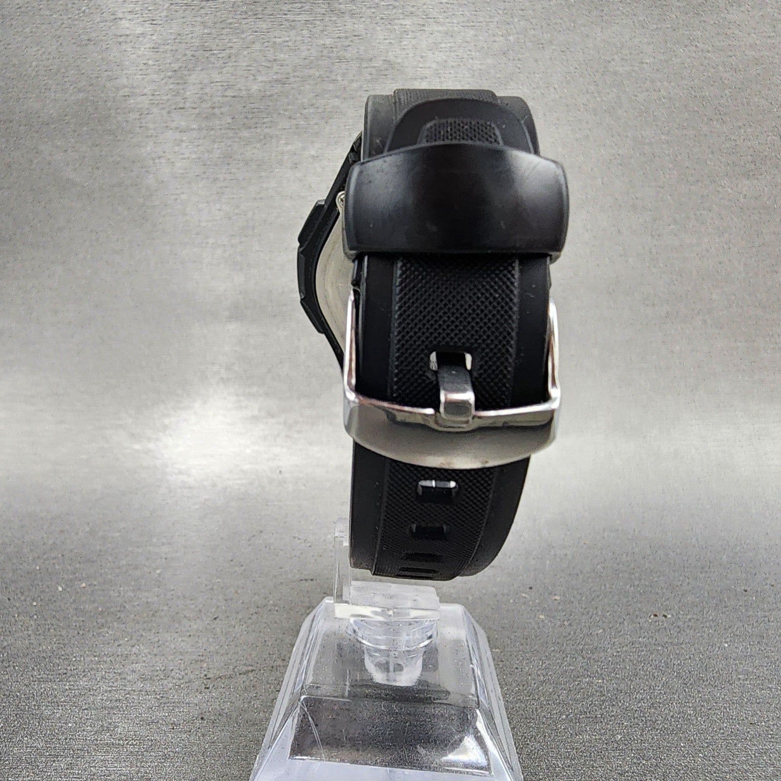 Casio Wave Ceptor Watch Men 42mm Black Dial Silver Tone Analog Digital Solar AB17