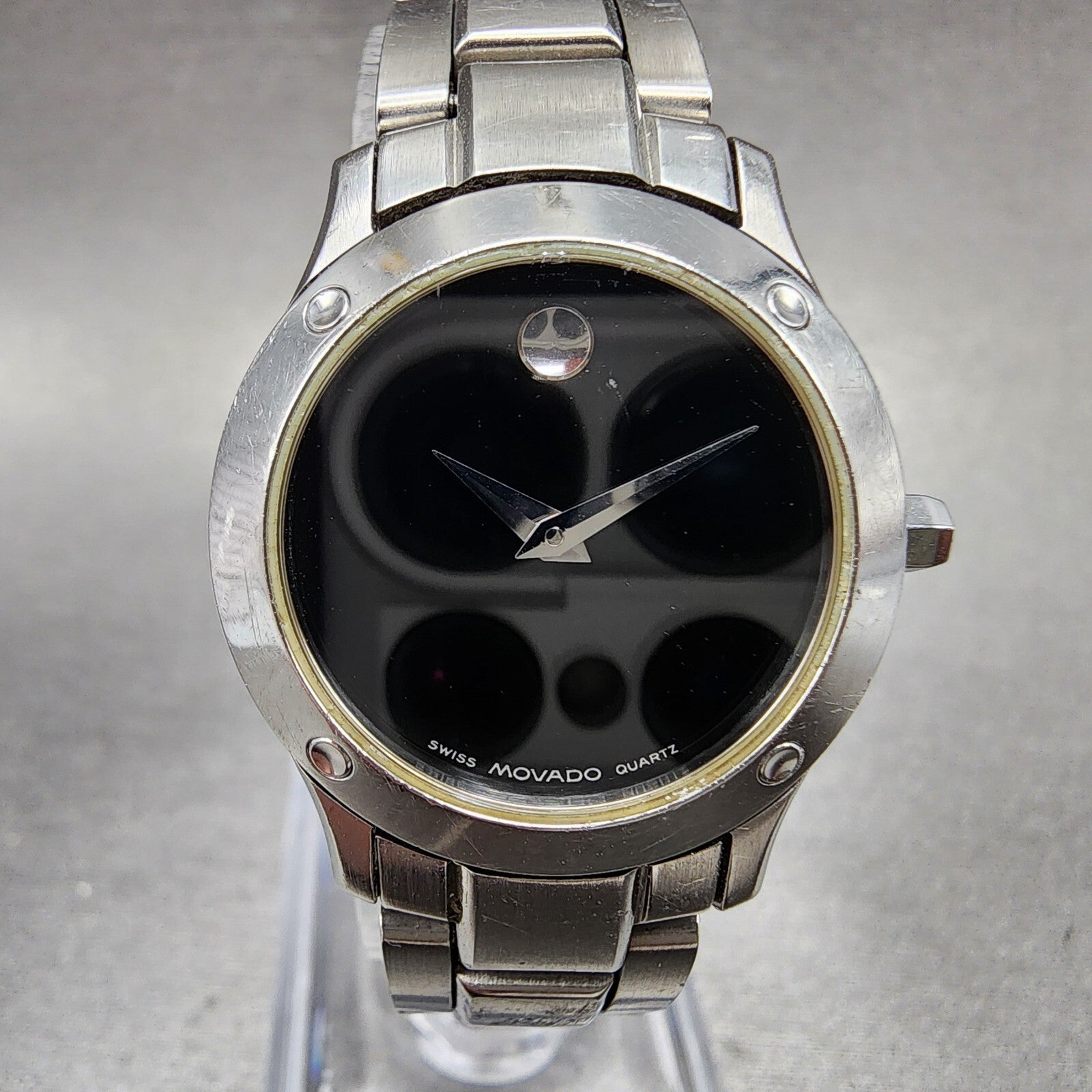Movado Museum Watch Women 25mm Black Dial Stainless Steel Round New Battery0