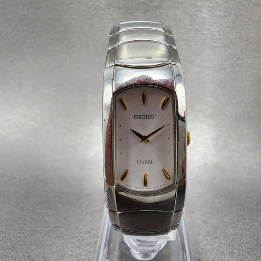 Seiko Vivace Watch Women 18mm Silver Dial Silver Tone 1n00-6k70 New Battery