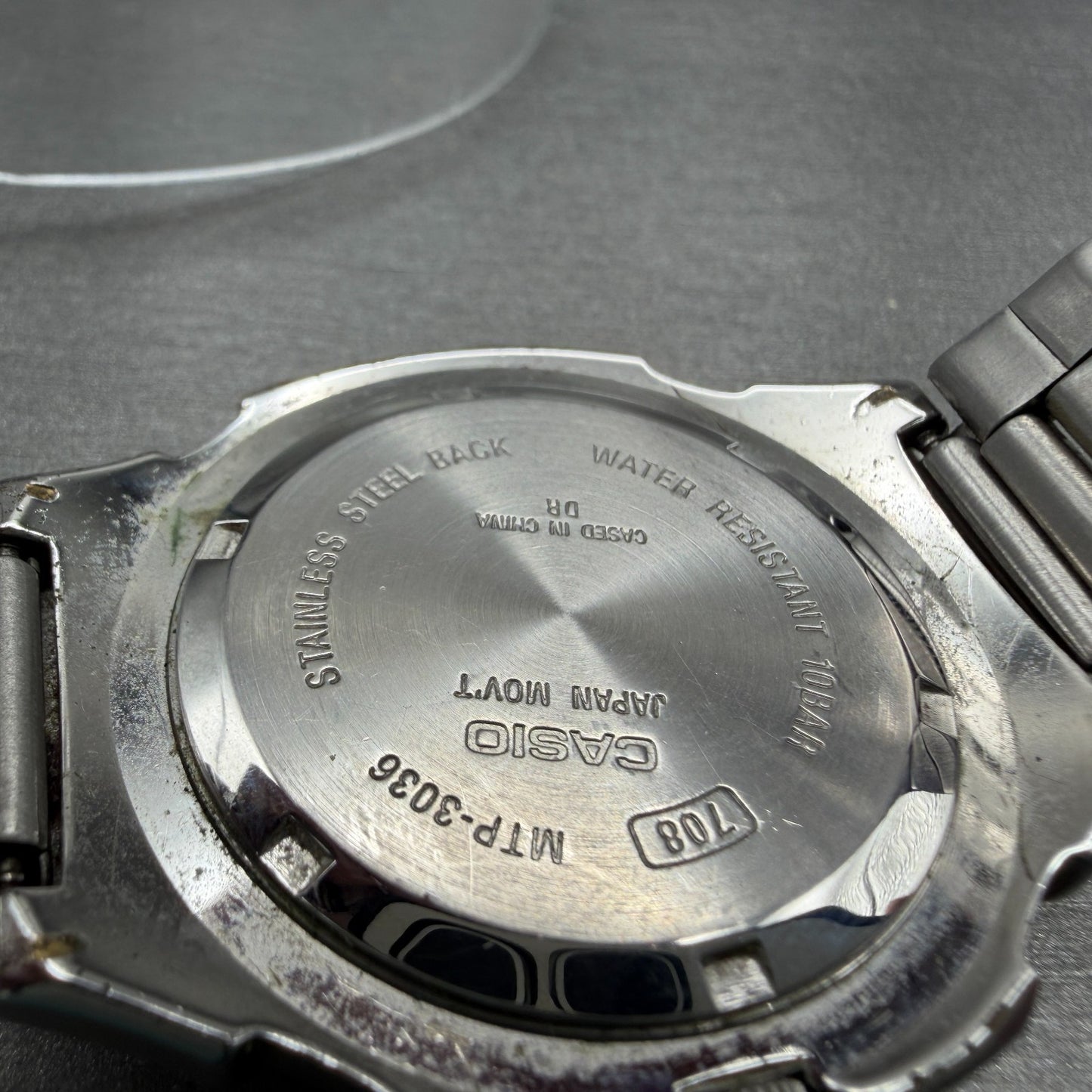 Casio MTP-3036 Watch Men 41mm Blue Dial Silver Tone Date Round PARTS!!!!!!!!!!!!6