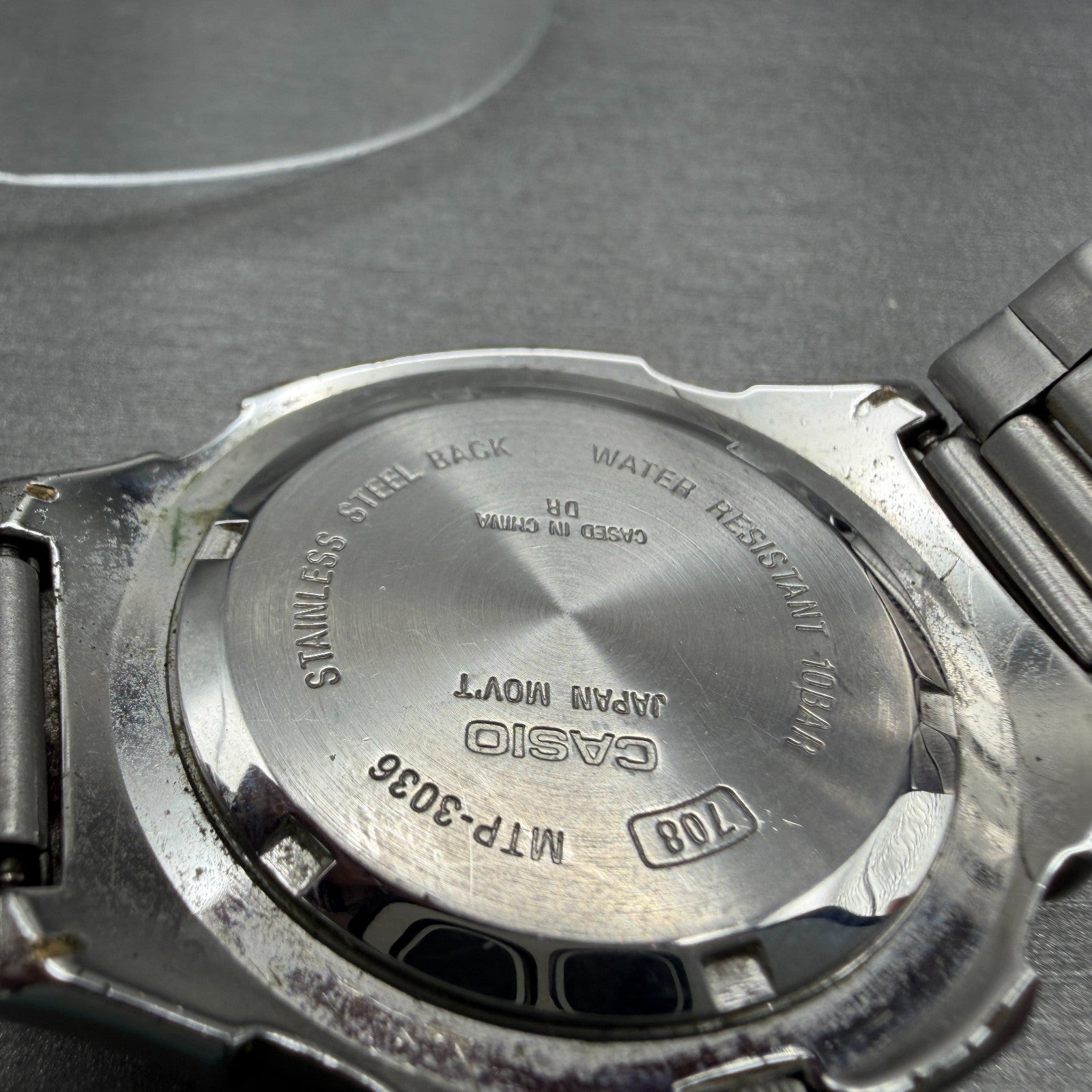 Casio MTP-3036 Watch Men 41mm Blue Dial Silver Tone Date Round PARTS!!!!!!!!!!!!6
