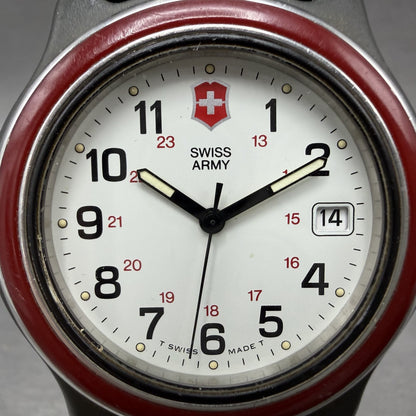 Victorinox Swiss Army Watch Men 39mm White Dial Black Tone Date Round New BattHJ1