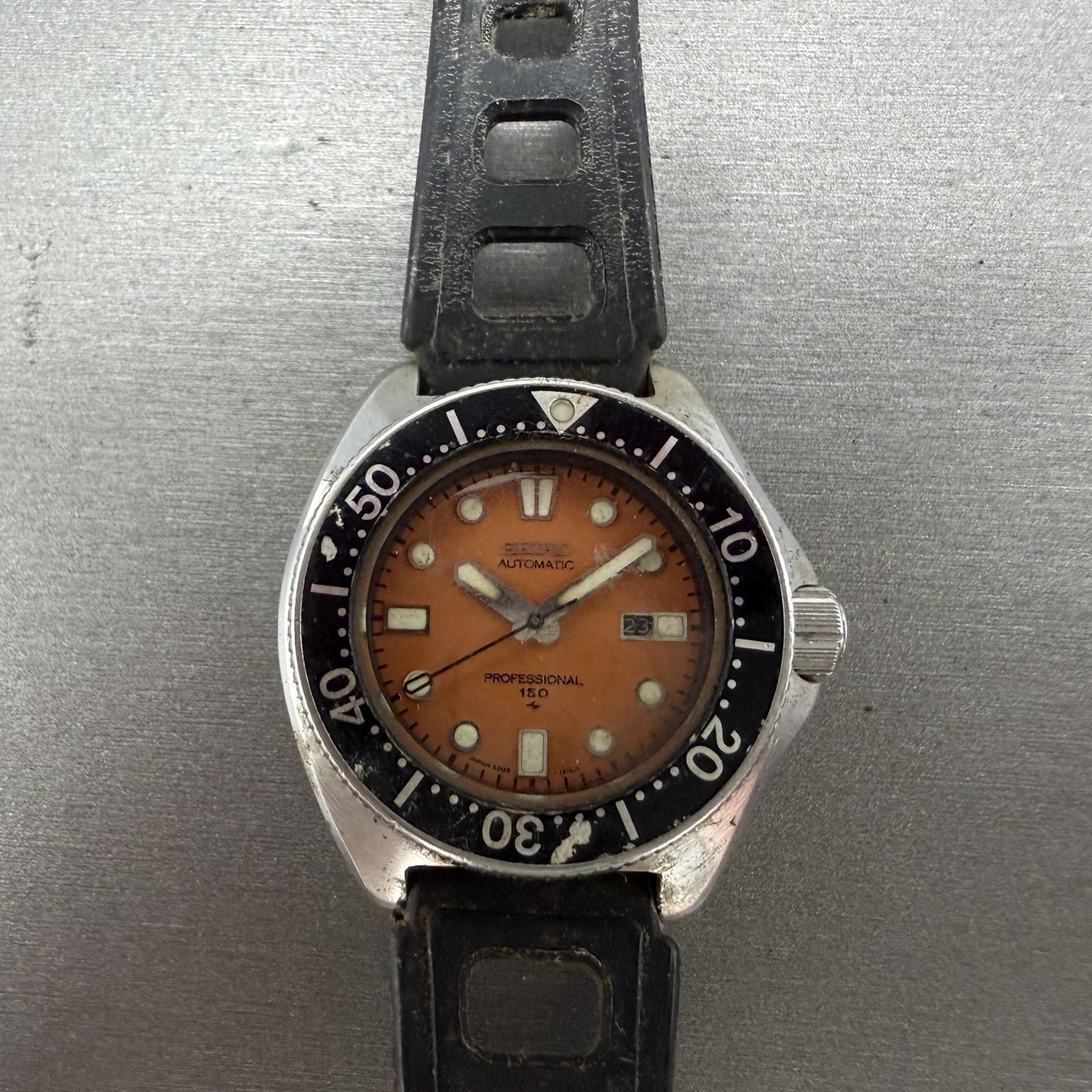 Seiko Professional Dive Watch Women 35mm Orange Dial Steel Date Automatic PARTS0