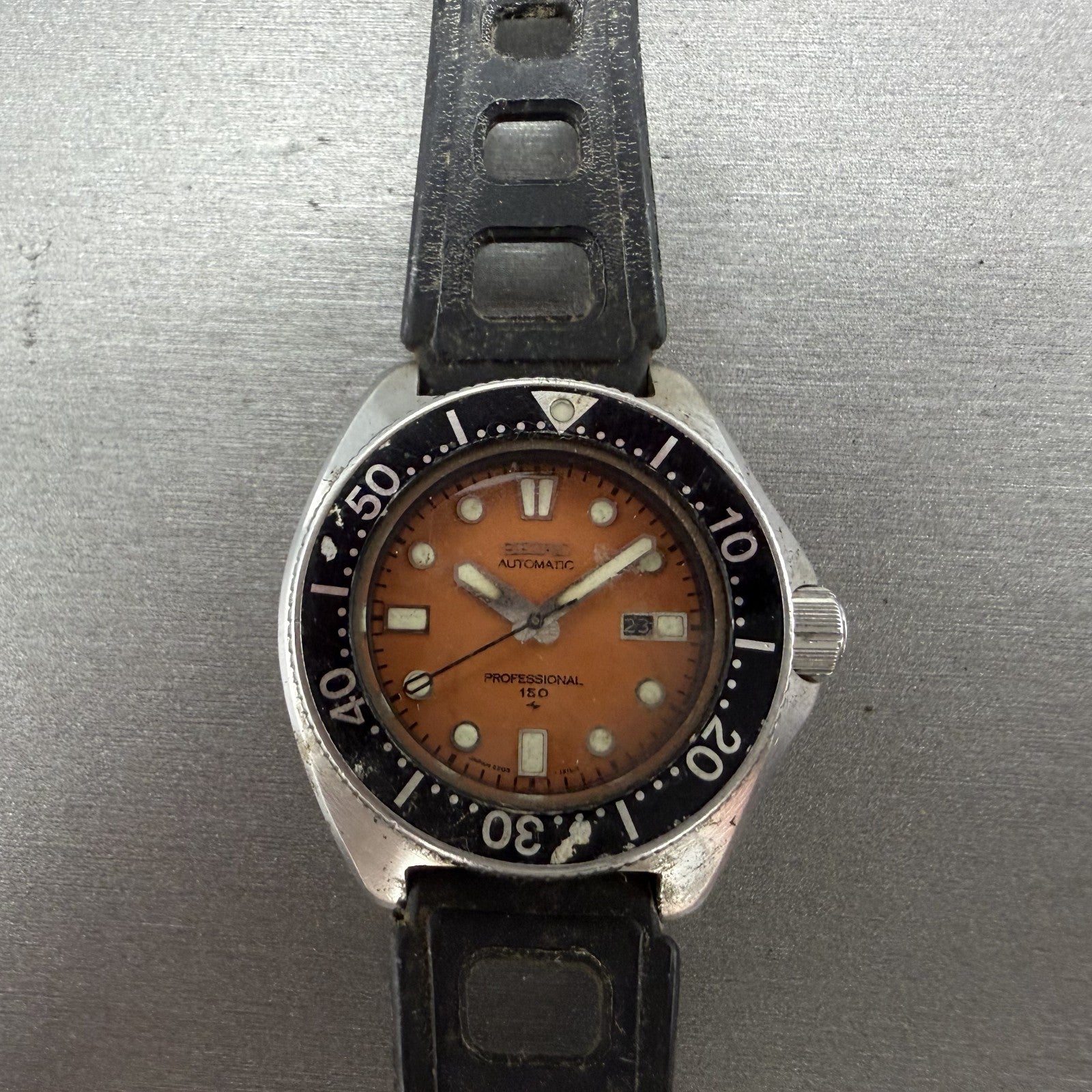 Seiko Professional Dive Watch Women 35mm Orange Dial Steel Date Automatic PARTS0