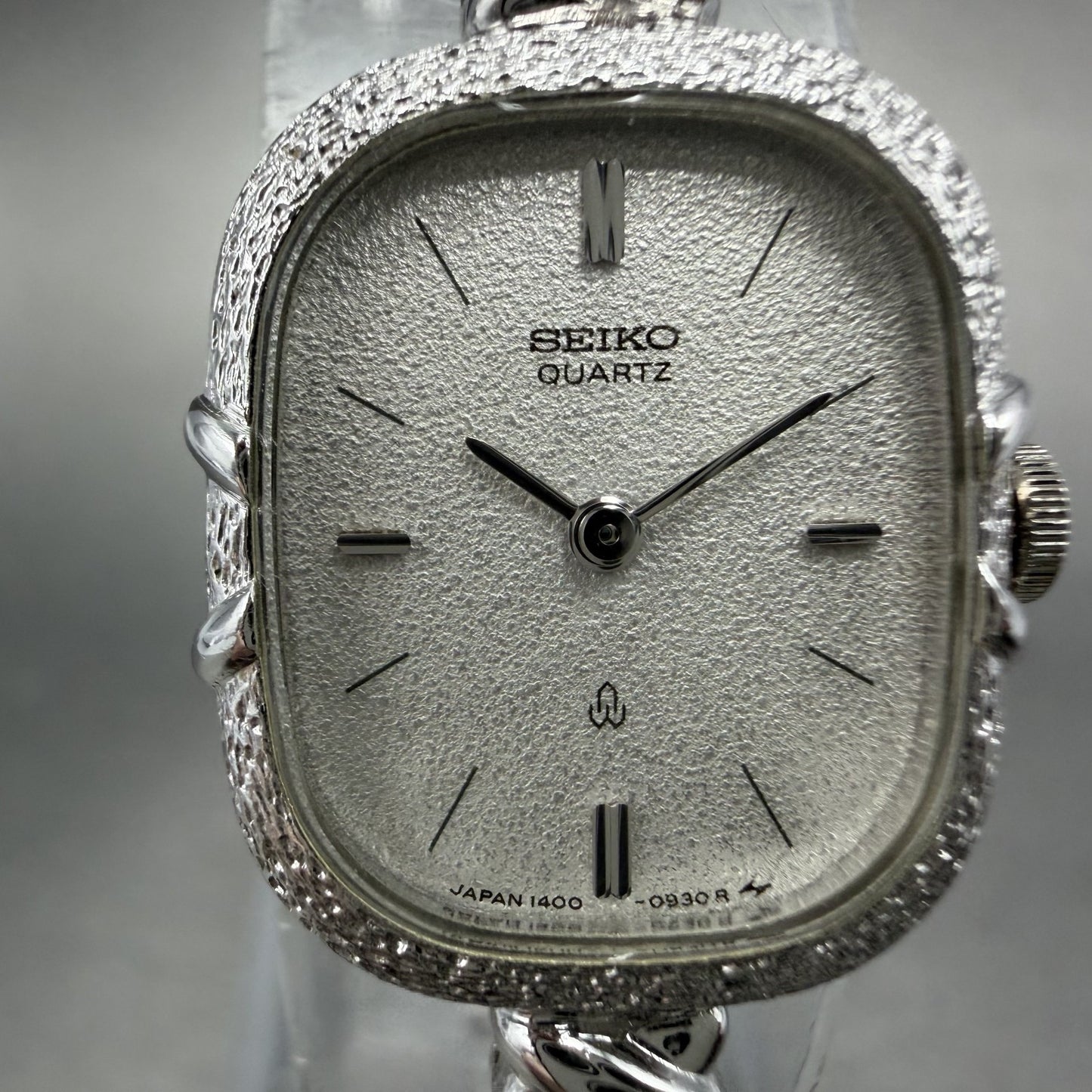 Seiko Watch Women 16mm Silver Dial Silver Tone Rectangle 1400-5560 New Battery1