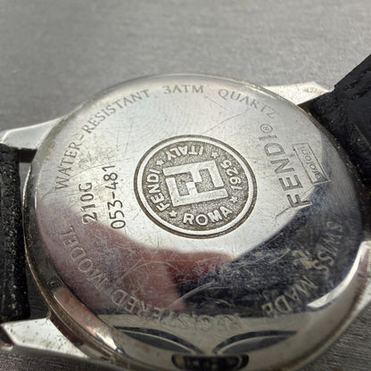 Fendi Orologi Watch Men 35mm Silver Dial Silver Tone Date Round 210G New Batt9