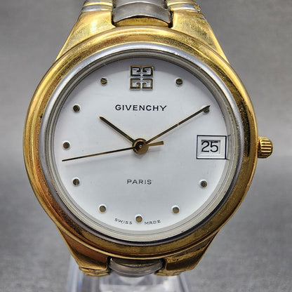 Givenchy Kashmir Watch Women 31mm White Dial Two Tone Date Round New Battery1
