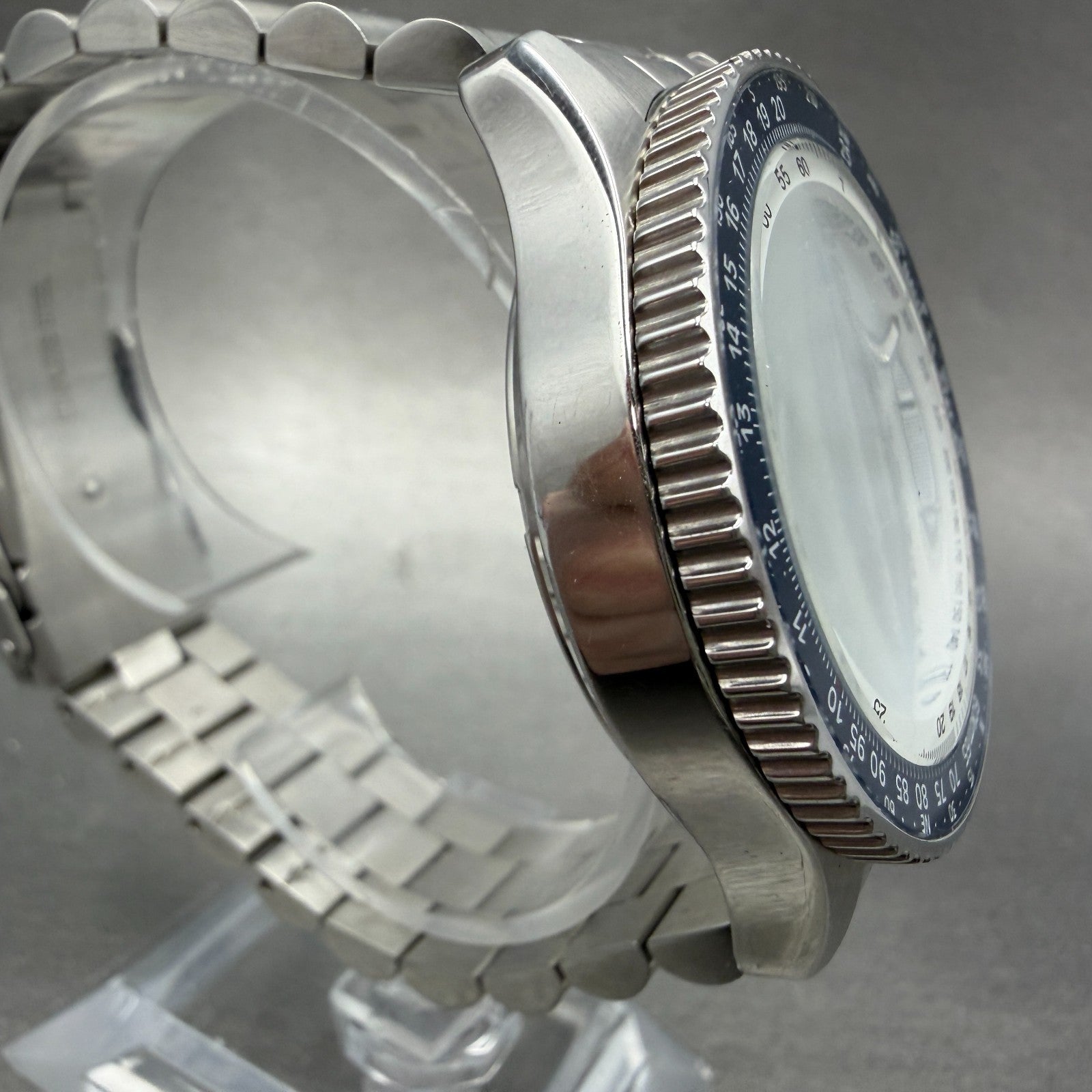 Guionnet Flight Timer Chronograph Watch Men 42mm White Dial Steel Date New Batt3