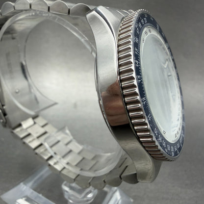 Guionnet Flight Timer Chronograph Watch Men 42mm White Dial Steel Date New Batt3