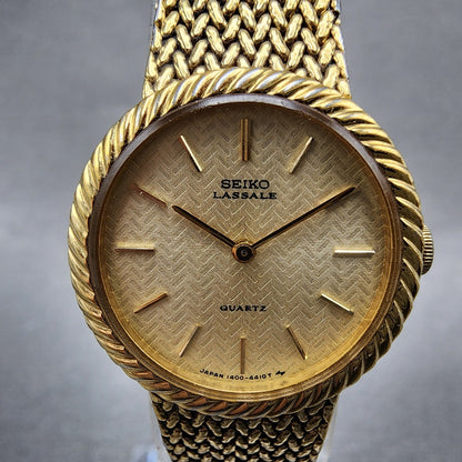 Seiko Lassale Watch Women 22mm Champagne Dial Gold Tone 14000479 New Battery1