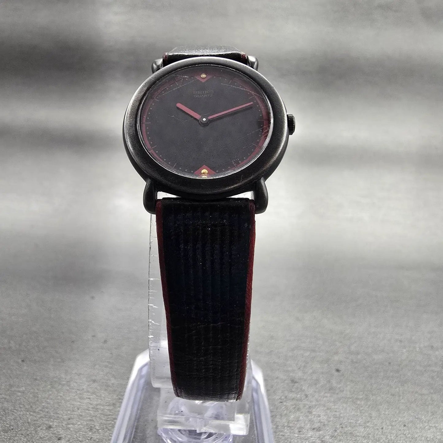 Seiko Watch Women 24mm Black Dial Black Tone Round 2C20-0409 New Battery Vintage5