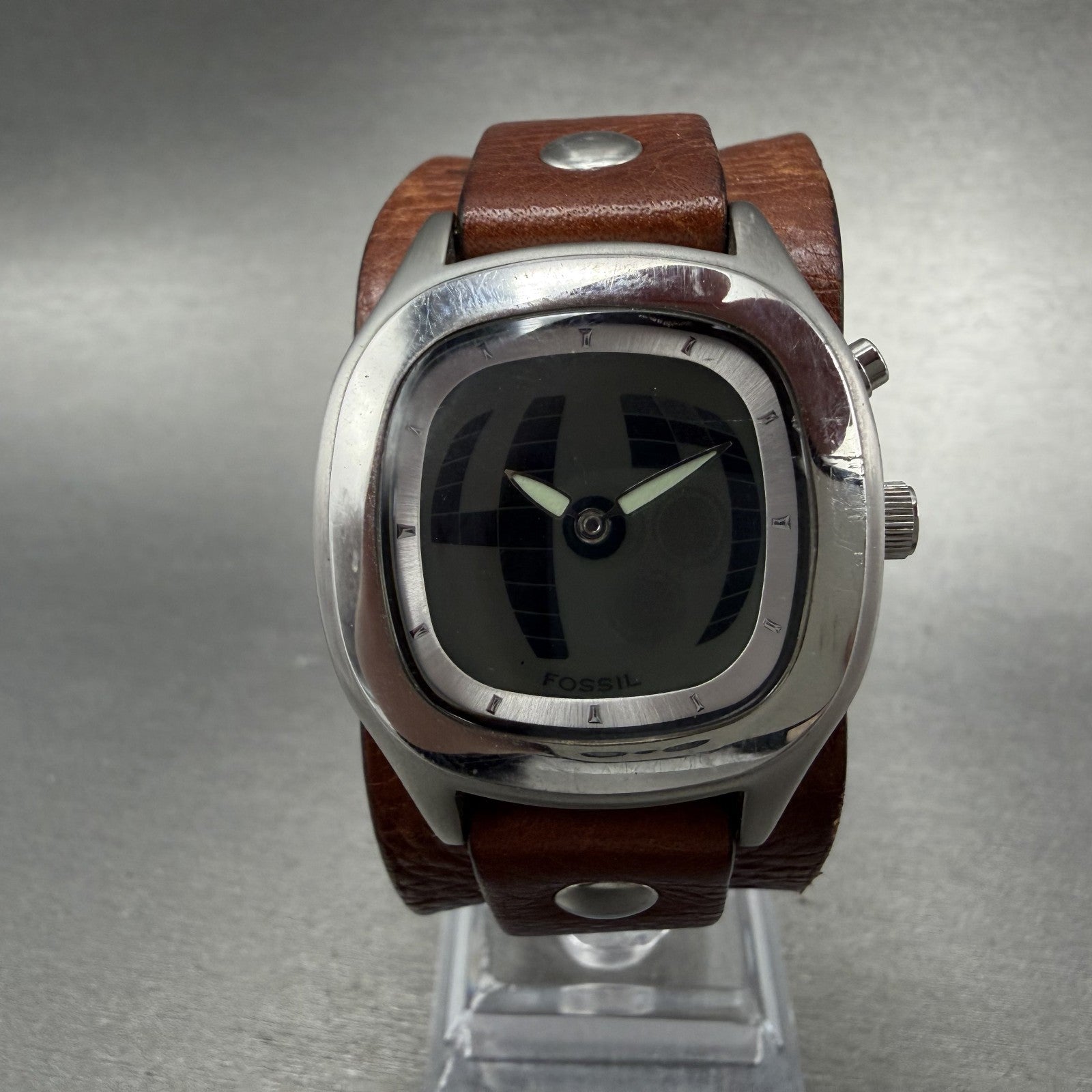 Fossil Big Tic Watch Women 32mm Analog Digital Rectangle JR-8163 New Battery0