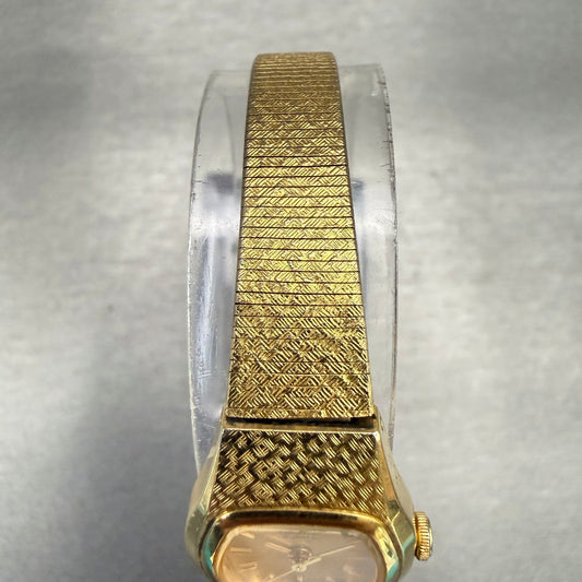 Seiko Watch Women 17mm Gold Dial Gold Tone Oval 4N01-5029 Vintage New Battery4