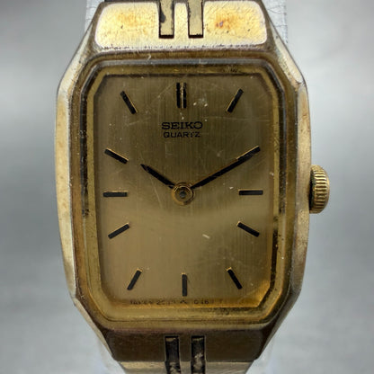 Seiko Watch Women 16mm Gold Dial Gold Tone Octagon 2C20-5209 New Battery Vintage1