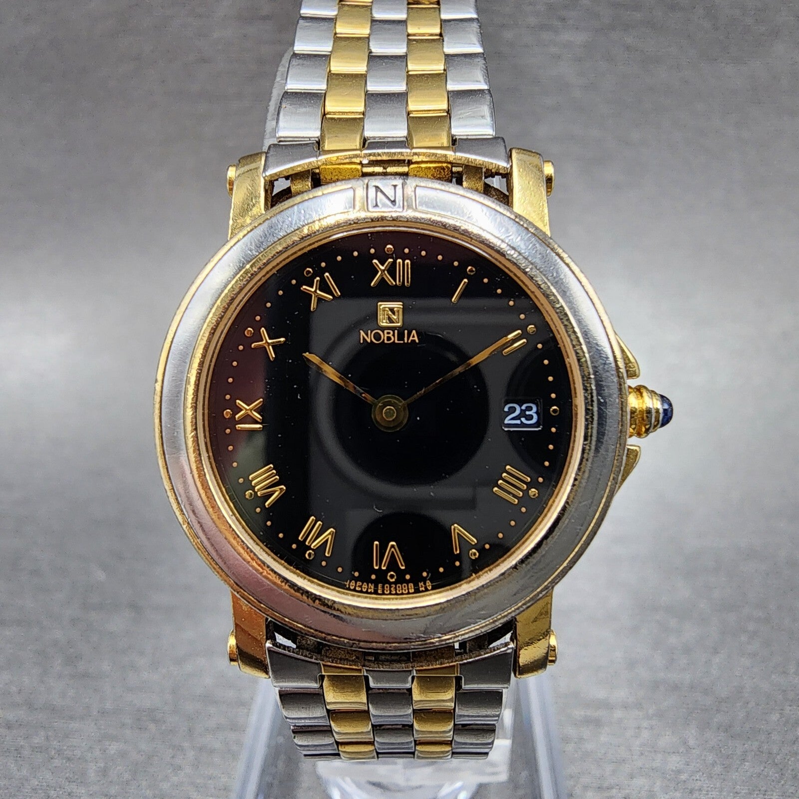 Citizen Noblia Watch Women 25mm Black Dial Two Tone Round 4671E66416 New Batt0