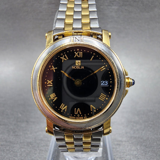 Citizen Noblia Watch Women 25mm Black Dial Two Tone Round 4671E66416 New Batt0