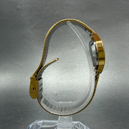 Omega De Ville Watch Women 20mm Gold Dial 10K Gold Plated Round 5910017  New bat8