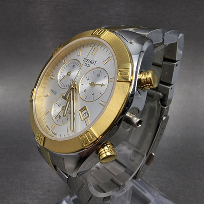 Tissot PR100 Chronograph Watch Women Silver Dial TwoTone T101.917.22.031.00 PART3
