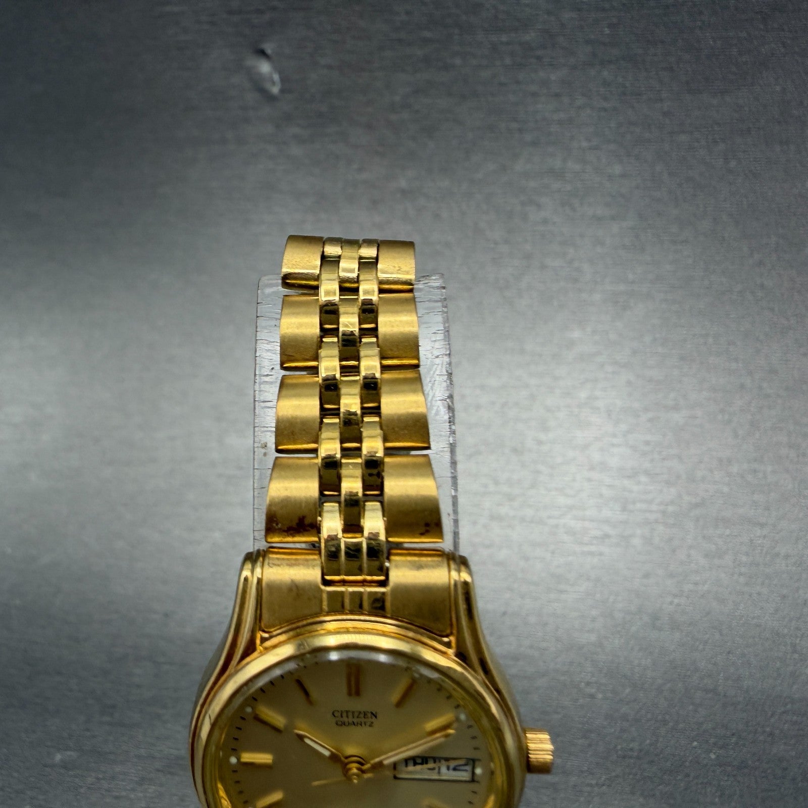 Citizen Watch Women 23mm Champagne Dial Gold Tone Daydate 6000-S38231 New BattAB4