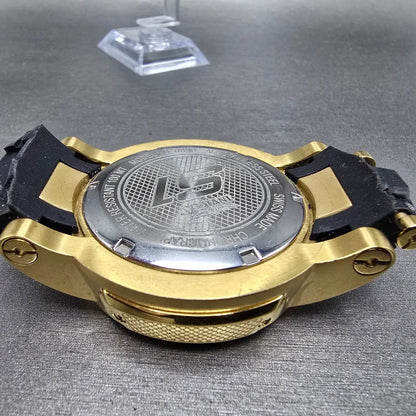 Invicta S1 Chronograph Watch Men 51mm Black Dial Gold Tone Date 0896 New Battery7