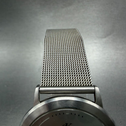 Calvin Klein Watch Men 35mm Silver Dial Steel Round K3311 Mesh Band New Battery4
