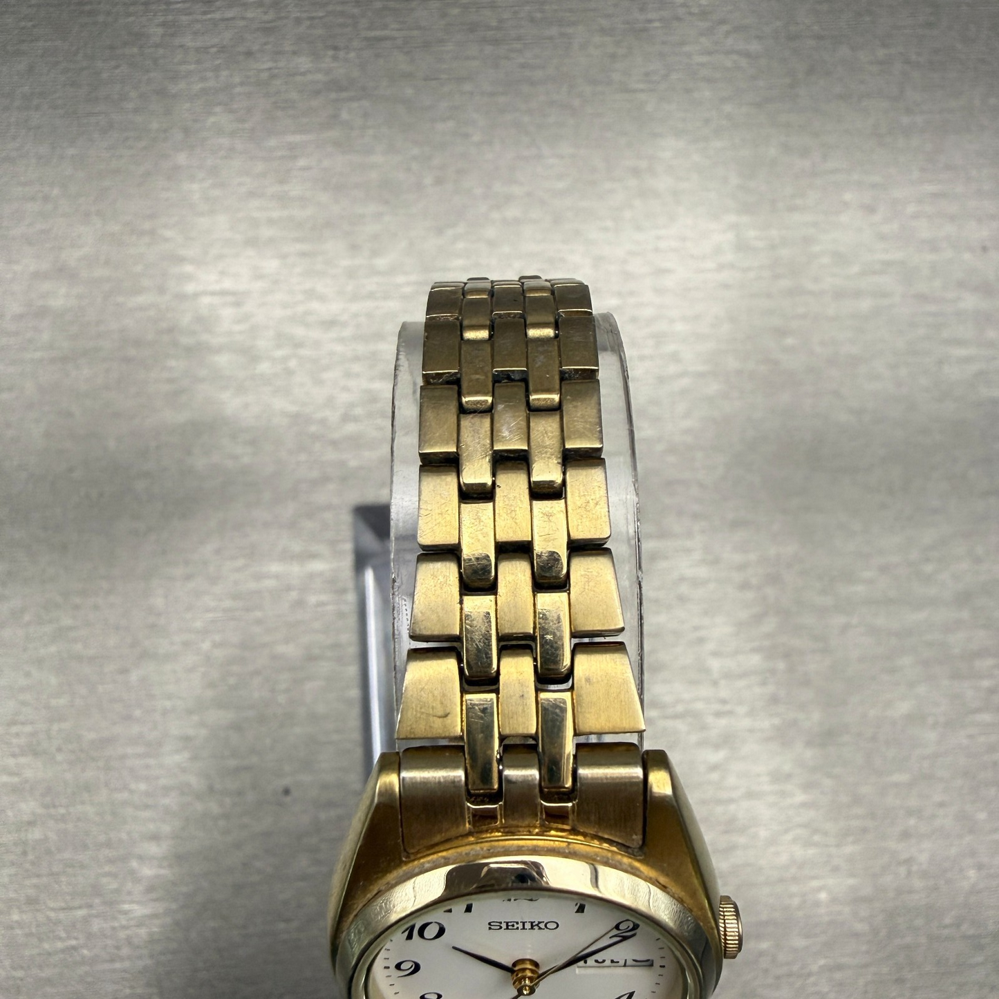 Seiko Watch Women 24mm White Dial Gold Tone Daydate Round 7N83-0011 New Battery4