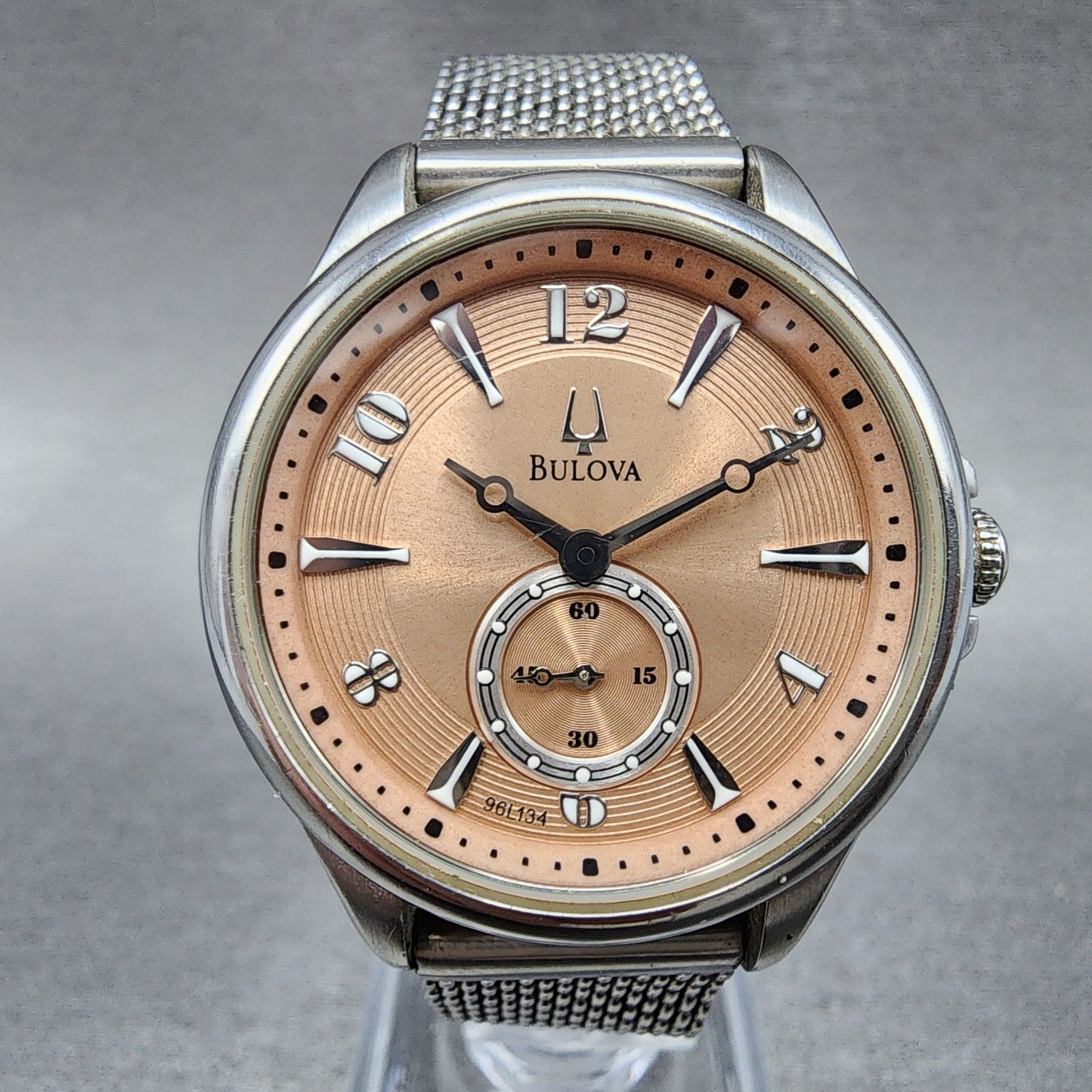 Bulova Adventurer Watch Women 32mm Pink Dial Silver Tone Small Seconds New Batt0