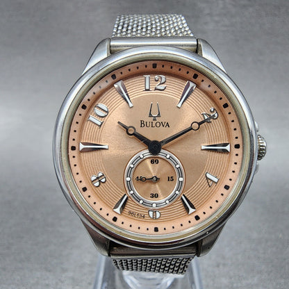 Bulova Adventurer Watch Women 32mm Pink Dial Silver Tone Small Seconds New Batt0