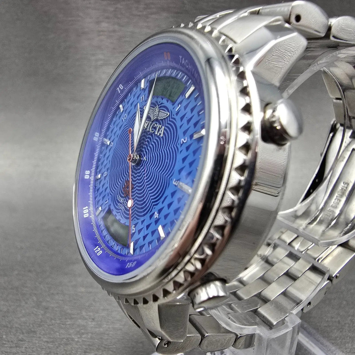Invicta Atomic Watch Men 44mm Blue Dial Steel Chronograph 4045 New Battery LP3