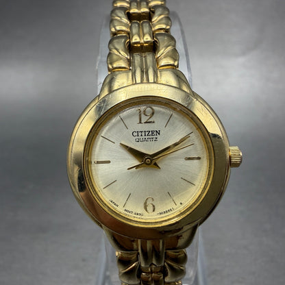 Citizen Watch Women 23mm Champagne Dial Gold Tone Round 5930-S021189 New Battery0