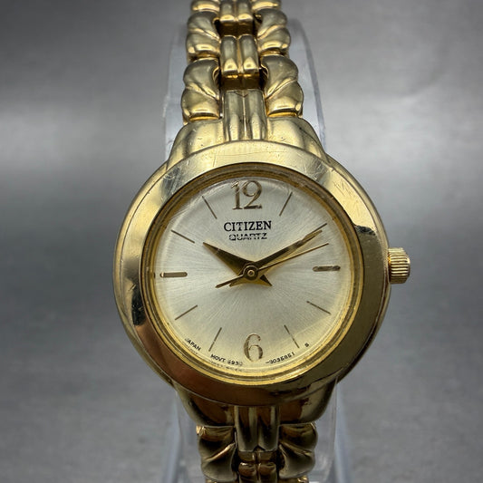 Citizen Watch Women 23mm Champagne Dial Gold Tone Round 5930-S021189 New Battery0