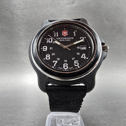 Victorinox Watch Men 43mm Black Dial Black Tone Date Round 249087 New Battery5