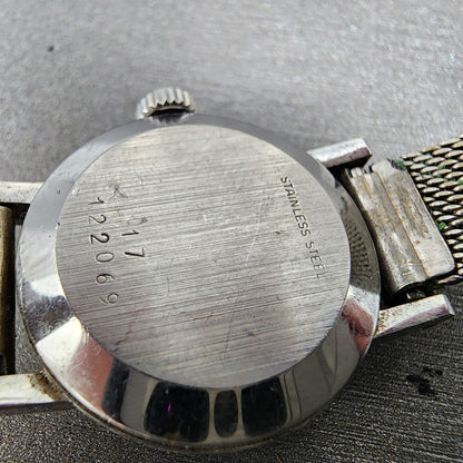 Longines Watch Women 21mm Blue Dial Steel Round Manual Wind Runs VTG 10359