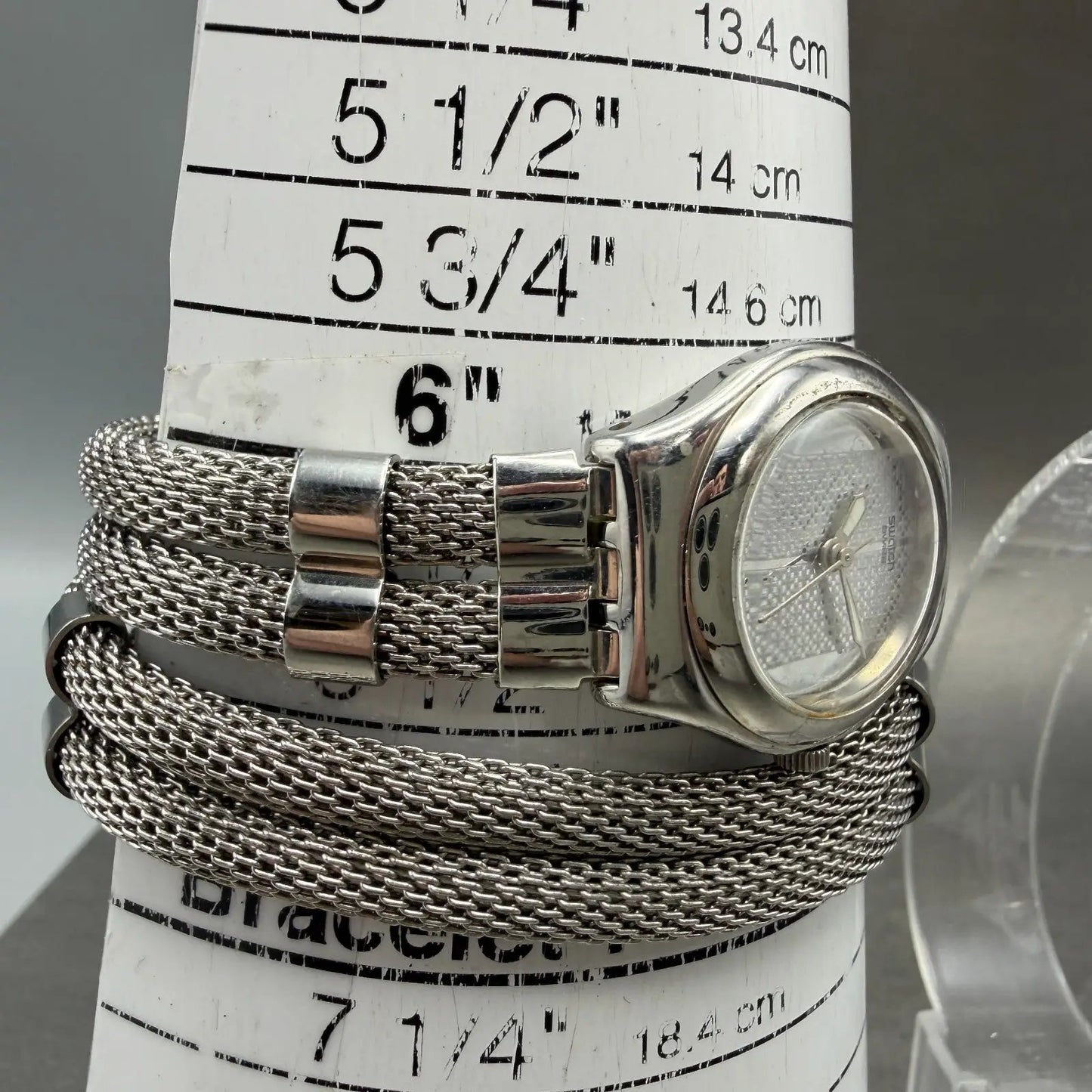 Swatch irony Mignardise Watch Women 25mm Silver Dial Silver Tone Round New Batte10