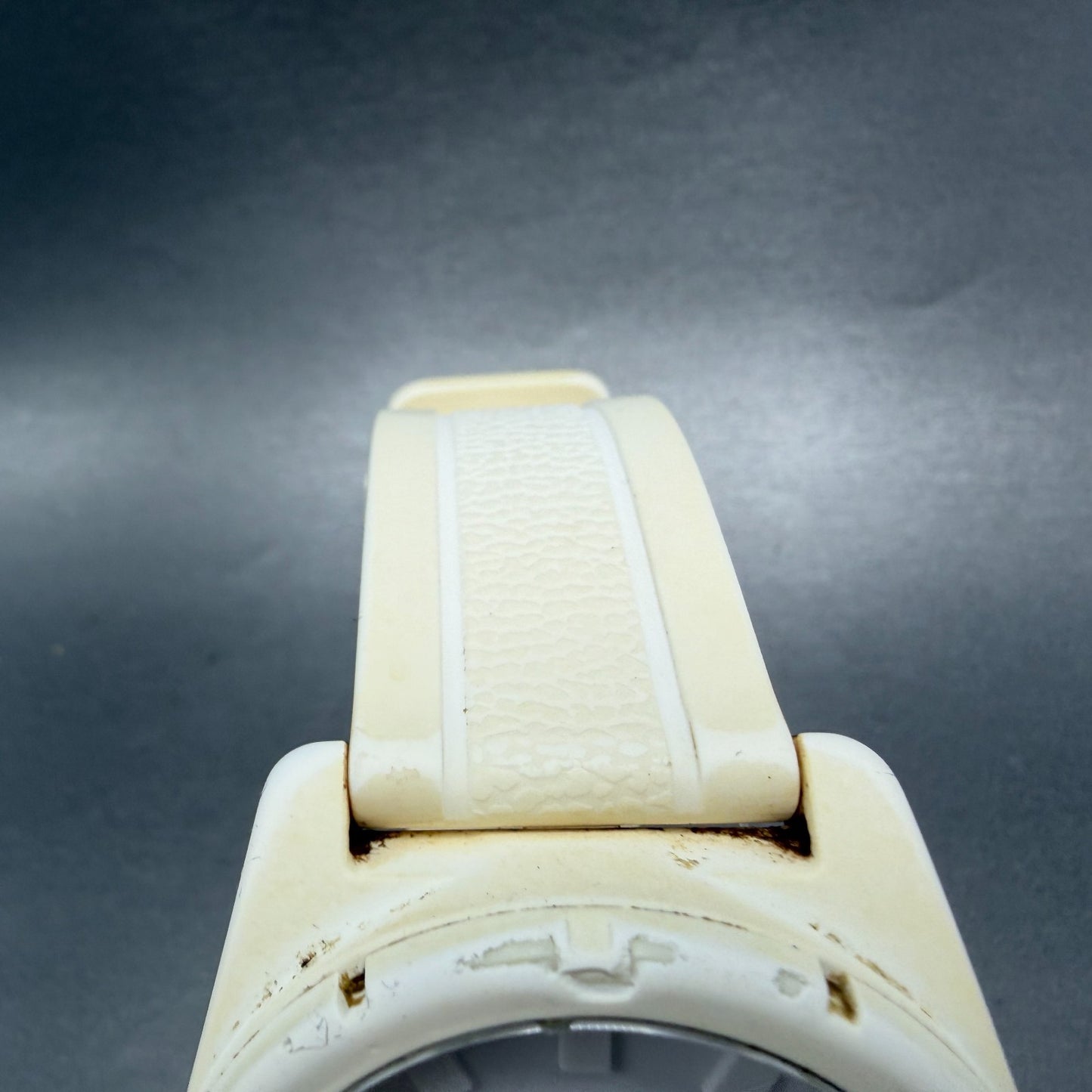 Diesel Watch Men 47mm White Dial White Rubber Round DZ1590 New Battery4