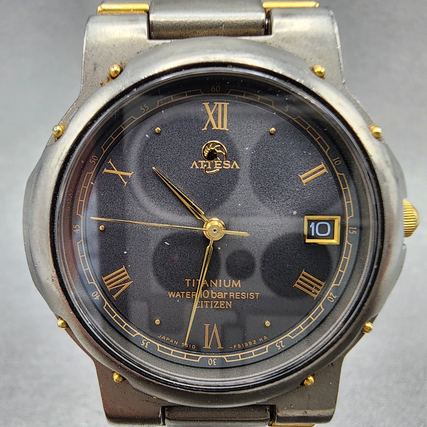 Citizen Attesa Titanium Watch Men 32mm Black Dial Gray Tone 5510F51332 PARTS2