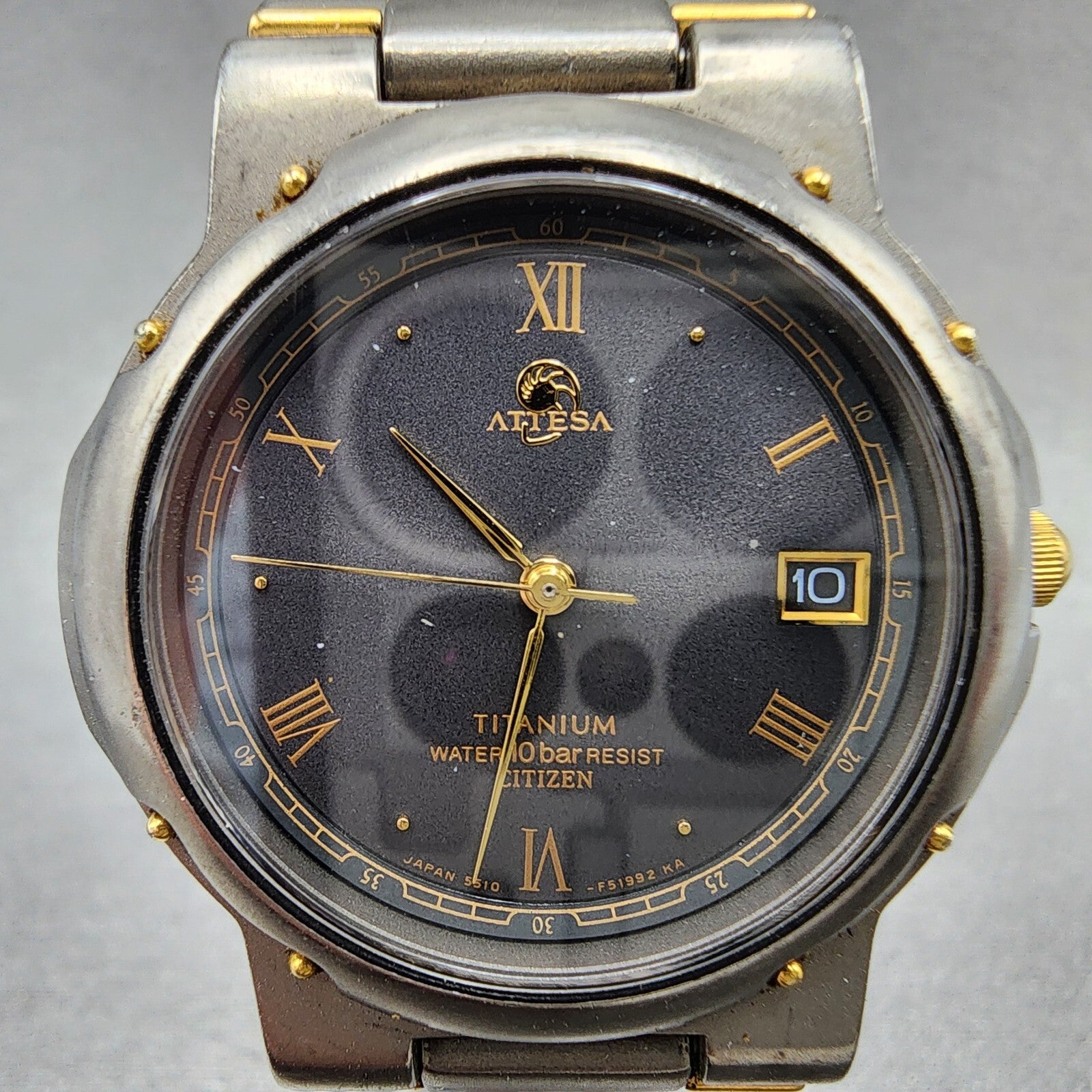 Citizen Attesa Titanium Watch Men 32mm Black Dial Gray Tone 5510F51332 PARTS2