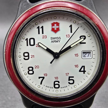Victorinox Swiss Army Watch Men 39mm White Dial Black Tone Date Round PARTS JKQ2
