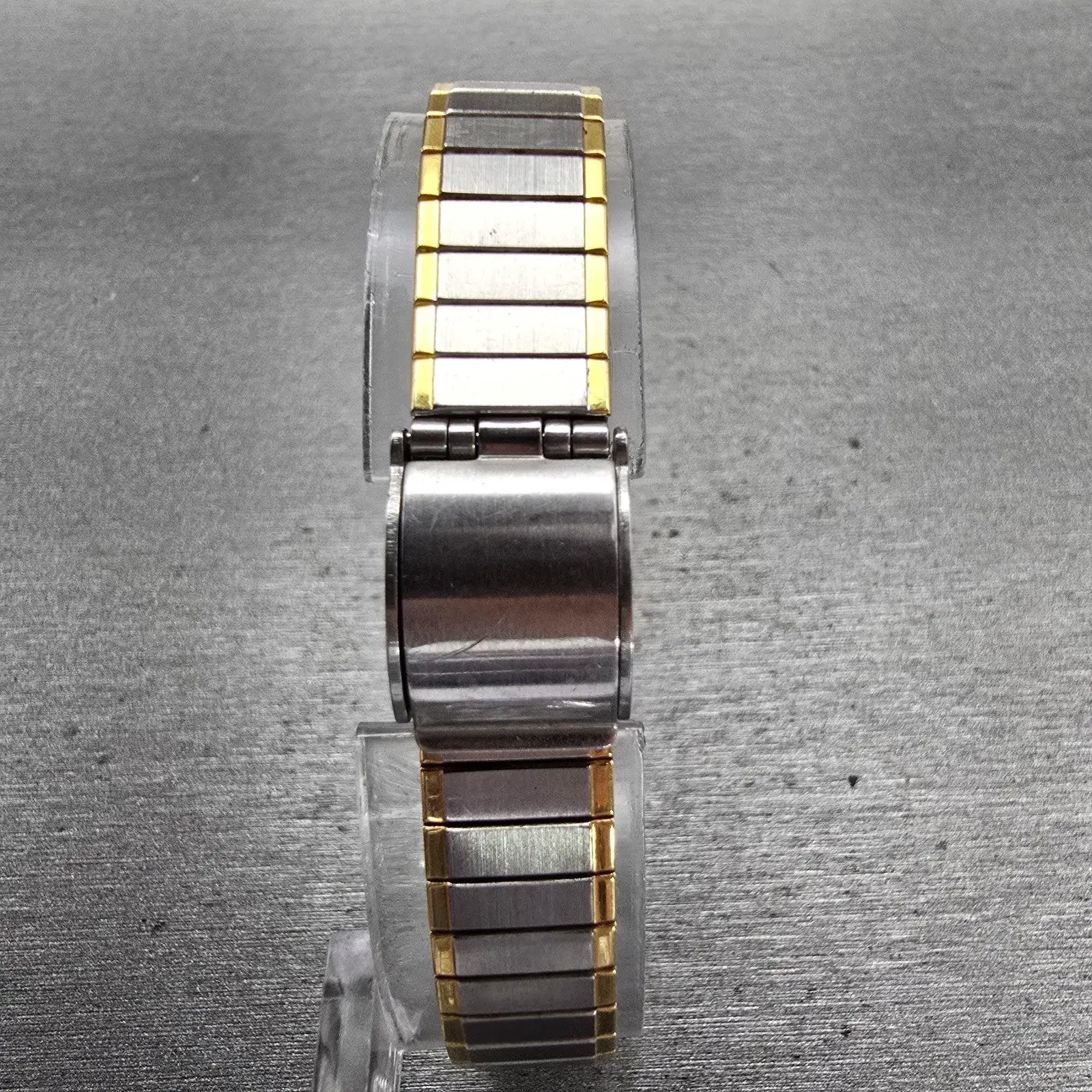 Seiko Tank Watch Women 13mm Silver Dial Two Tone Rectangle 1E20-5520 New Battery7