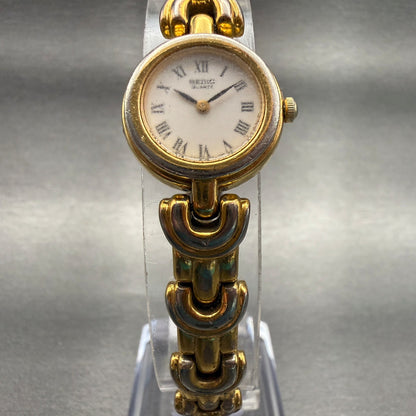 Seiko Watch Women 19mm White Dial Gold Tone Round 4N00-0581 New Battery5